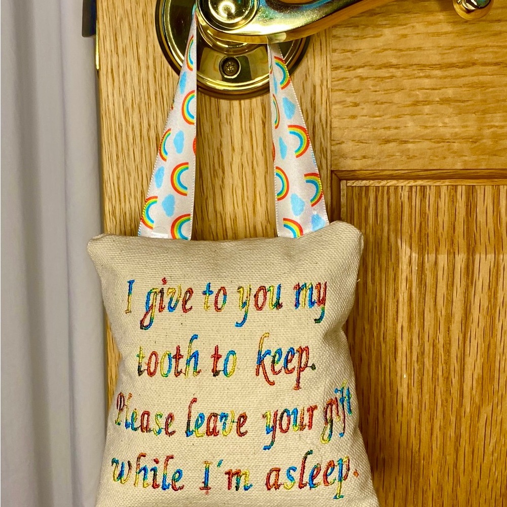 Embroidered Pillow for the Tooth Fairy